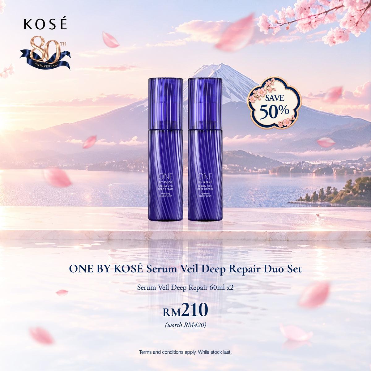 [80th Anniversary Special] ONE BY KOSE Serum Veil Deep Repair Duo Set