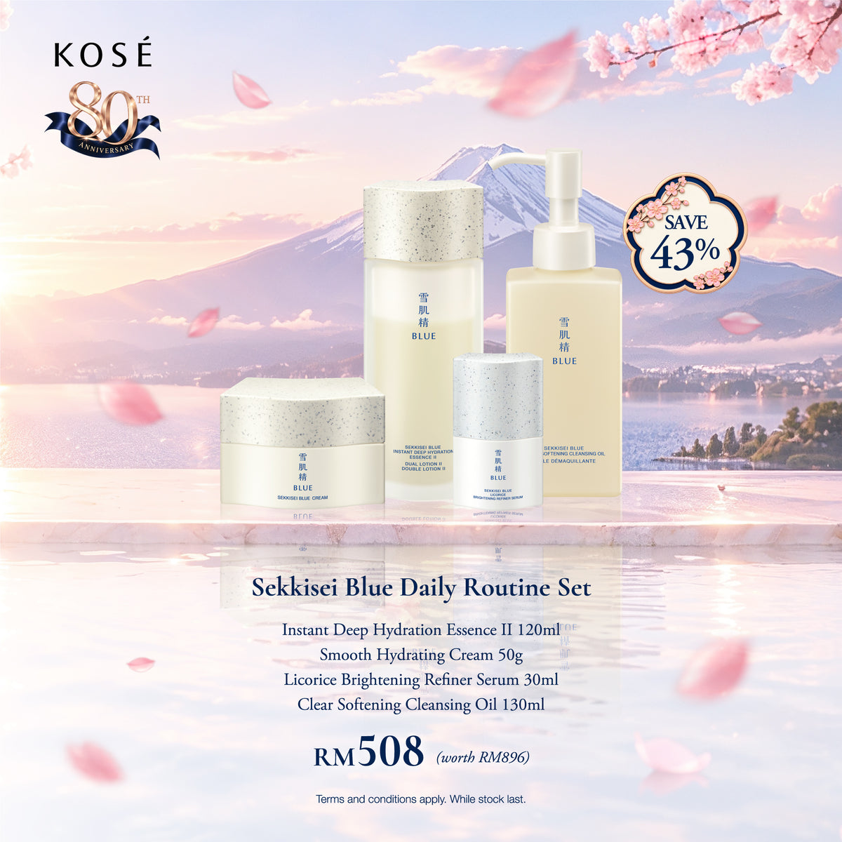 [80th Anniversary Special] Sekkisei Blue Daily Routine Set