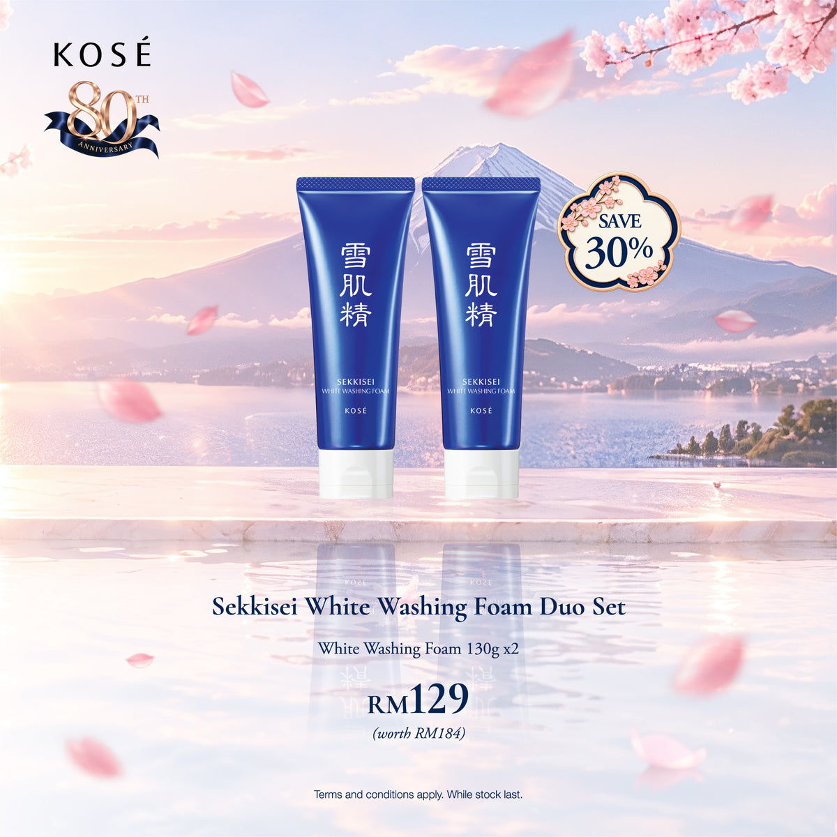 [80th Anniversary Special] Sekkisei White Washing Foam Duo Set